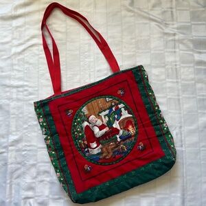 Santa Claus Handmade Christmas Tote Bag
